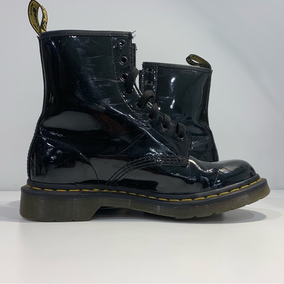 Dr Martens Doc Martens Air Wair Boots With Bouncing Soles Women’s 8 Black Patent - Picture 4 of 12